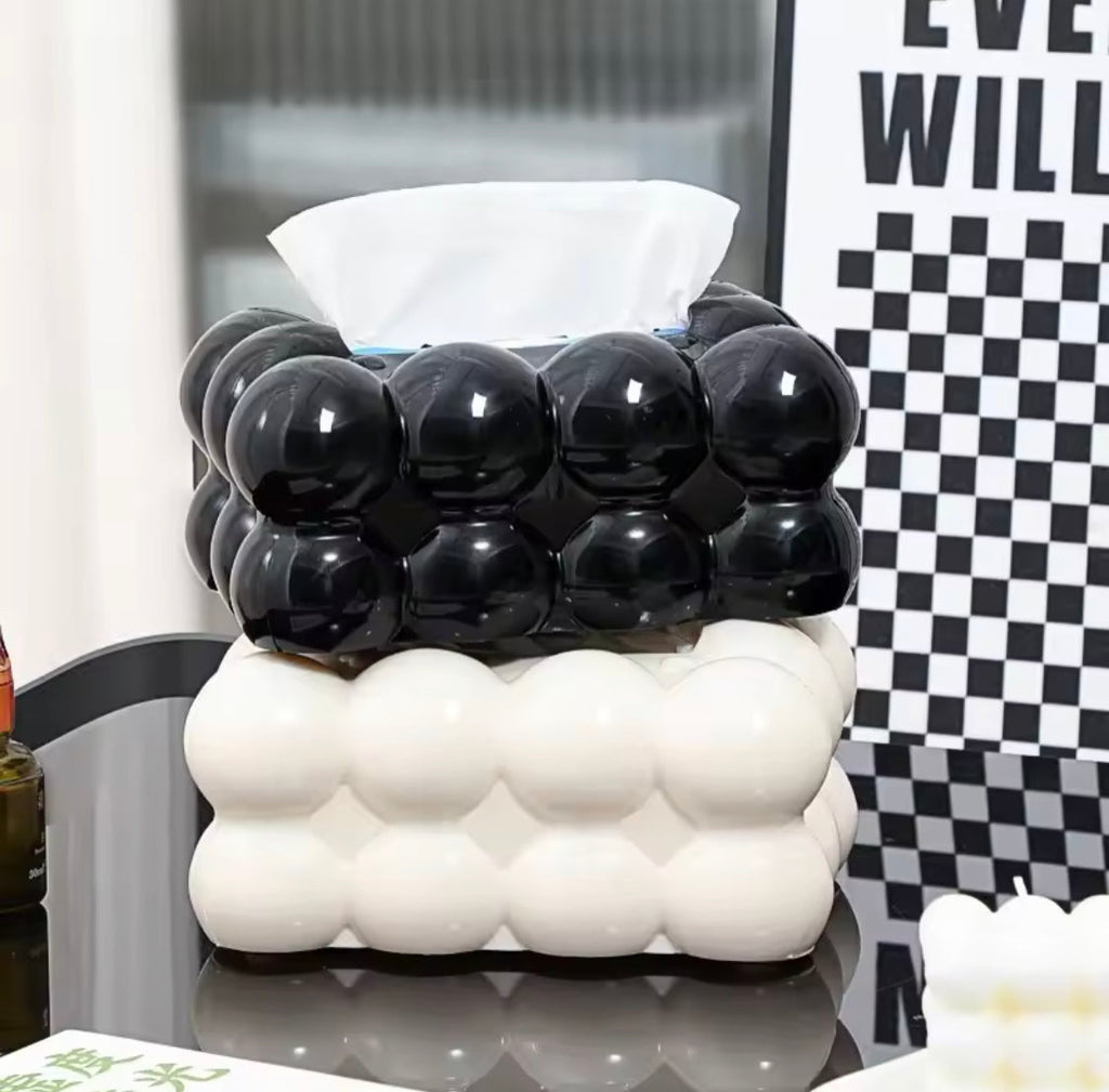 Bubble Shape Tissue Box Holder, Non Slip Plastic Tissue Box Cover, Desktop Tissue Organizer