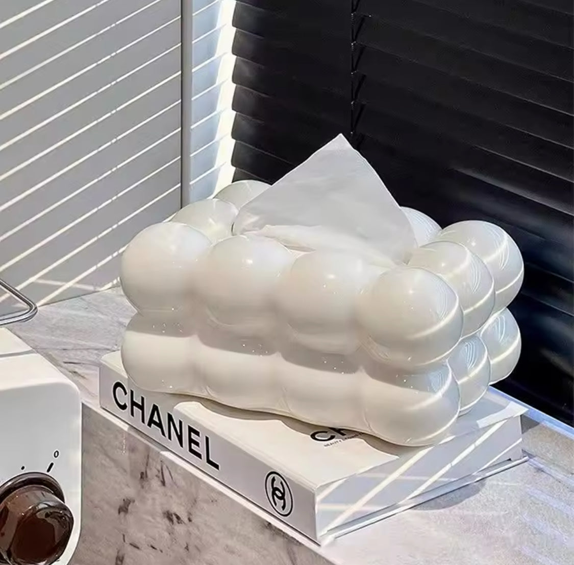 Bubble Shape Tissue Box Holder, Non Slip Plastic Tissue Box Cover, Desktop Tissue Organizer