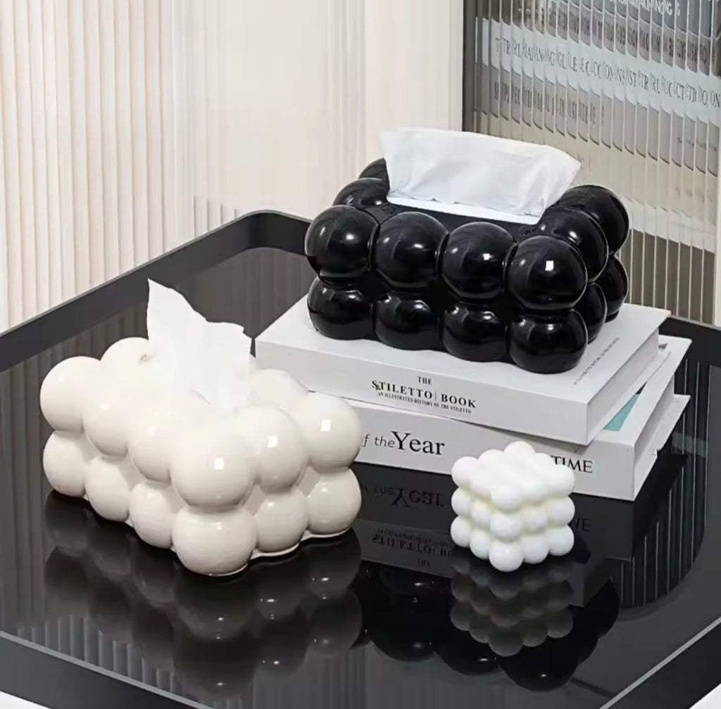 Bubble Shape Tissue Box Holder, Non Slip Plastic Tissue Box Cover, Desktop Tissue Organizer