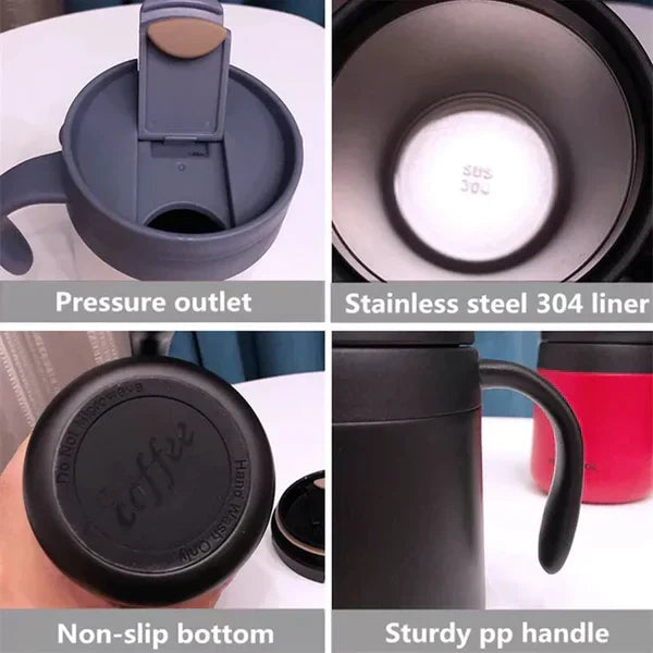 Stainless Steel Insulated Travelling Coffee Mug (Red)