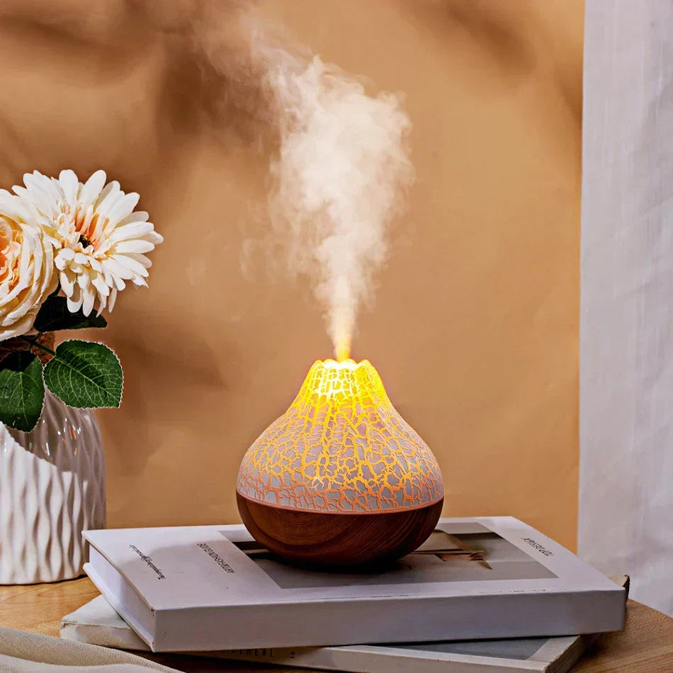USB Small Volcano Air Humidifier With Colorful Night Lights